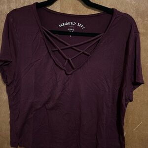 Aeropostale Seriously Soft Girl Tee - Dark‎ Purple